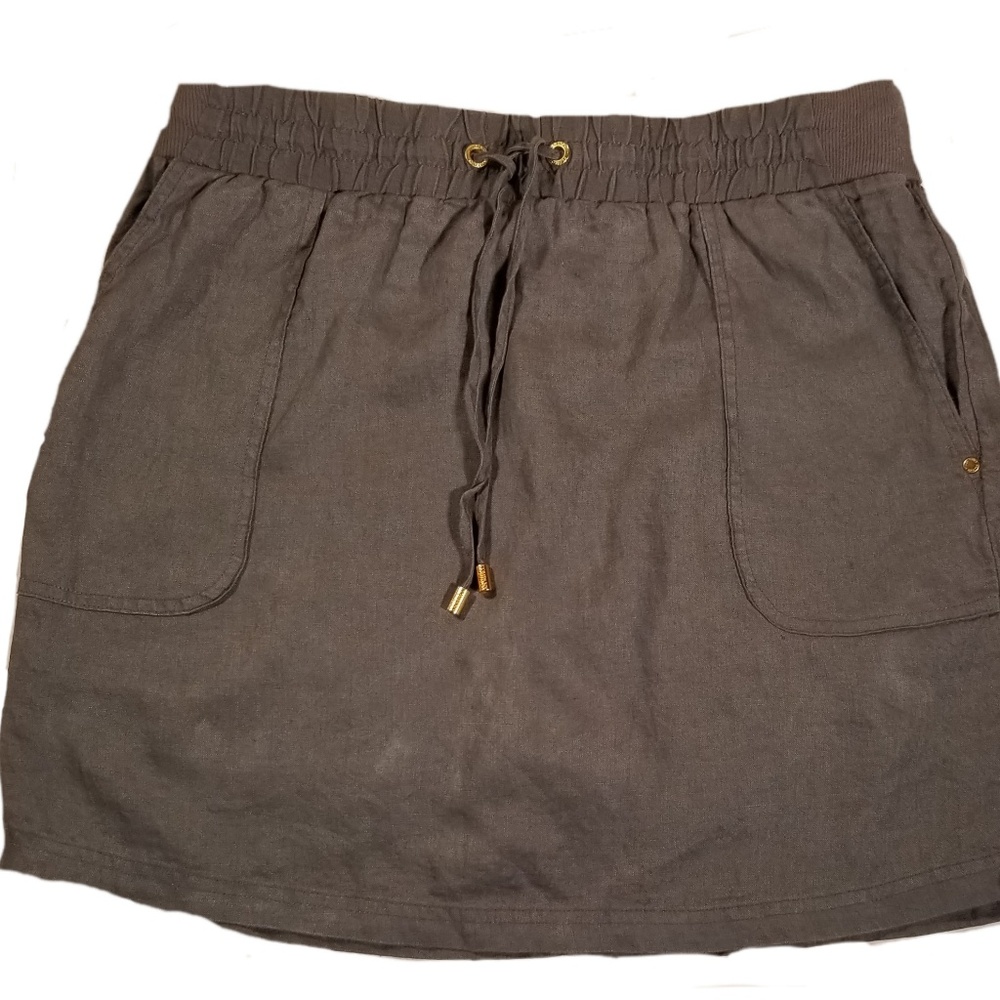 Ellen Tracy| Gray| Linen Skort